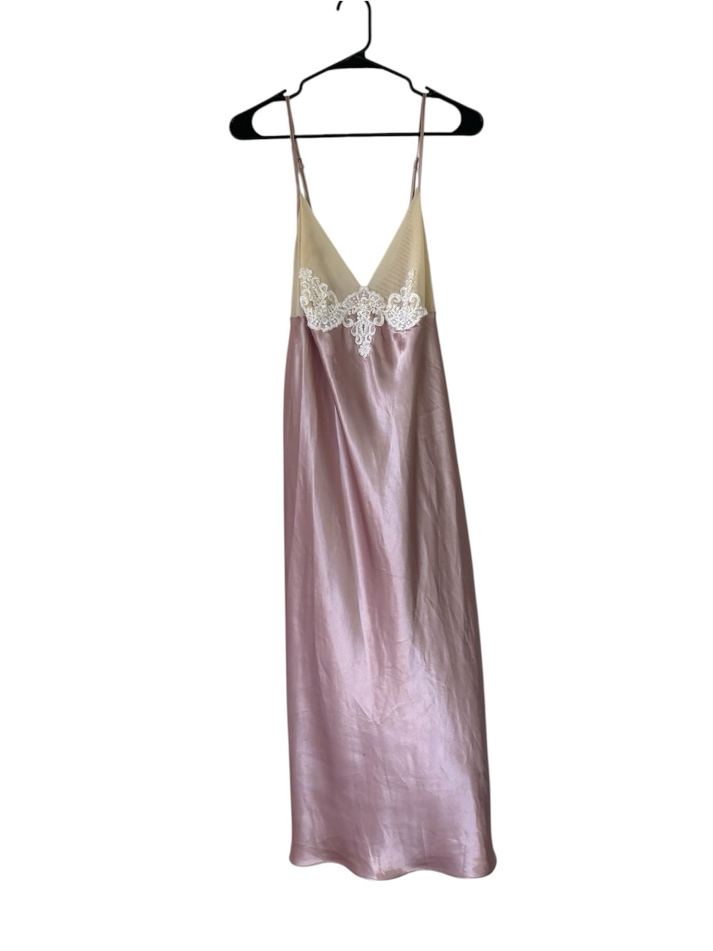 Gilligan OMalley Elegant Silk-Feel Two-Tone Lace Slip Dress